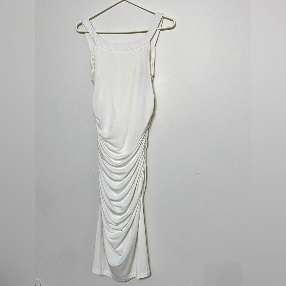 white halter dress